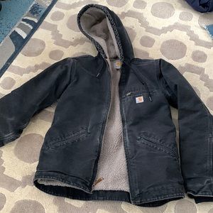 Carhartt sherpa lined canvas work coat